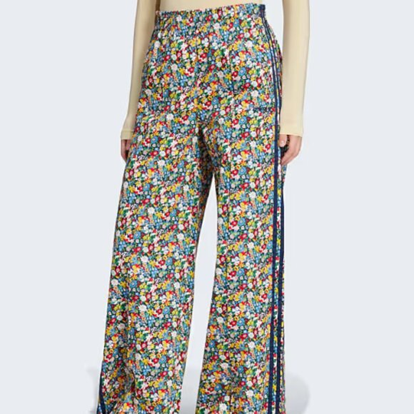 ADIDAS x LIBERTY Floral Triple Stripe Wide Leg Cotton Pants XS - Picture 1 of 8